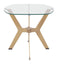 Studio Designs Home Archtech Modern End Table 24" in Gold, Clear Glass