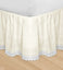 Huys Embroidery Bed Skirt Dust Ruffle - Queen Ivory