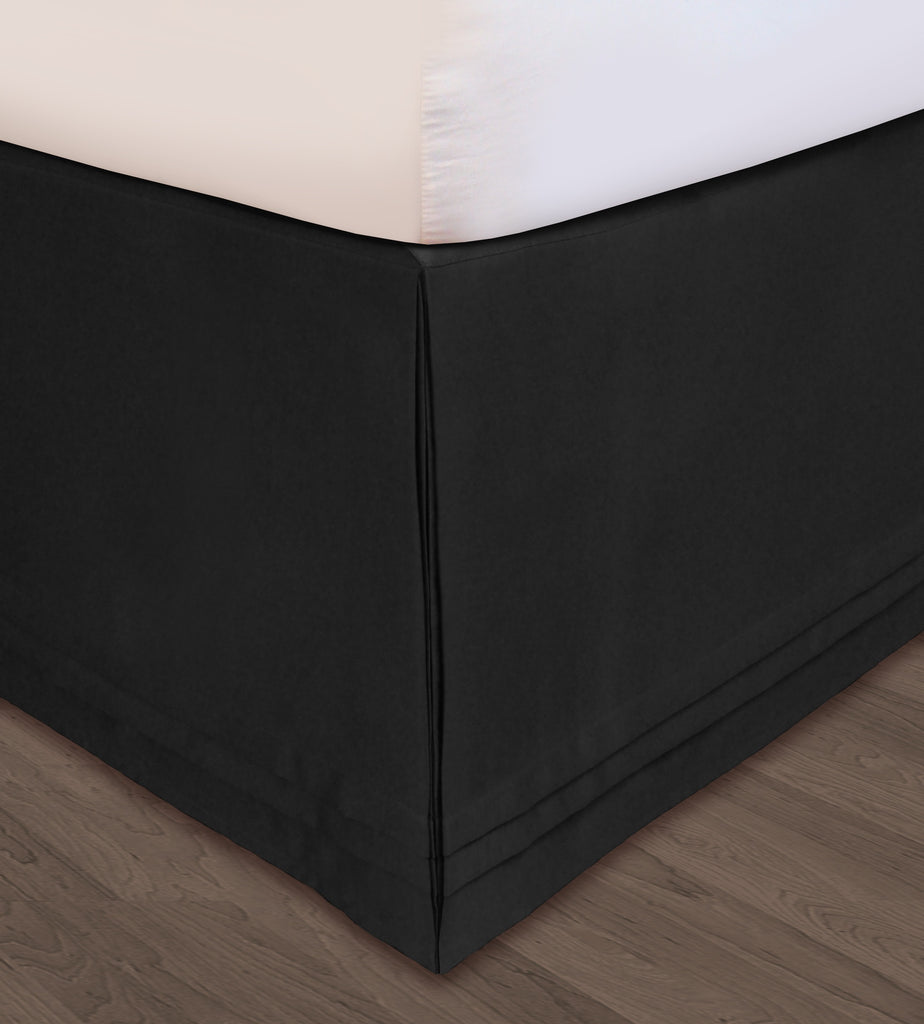 Huys-Matte Satin Huys Bed Ruffle C.King Black