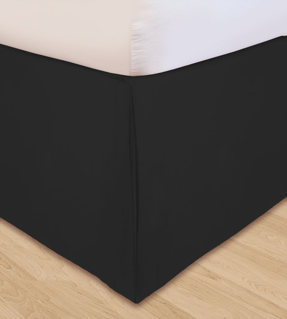 Huys-Solid Microfiber Huys Bed Ruffle Queen Black