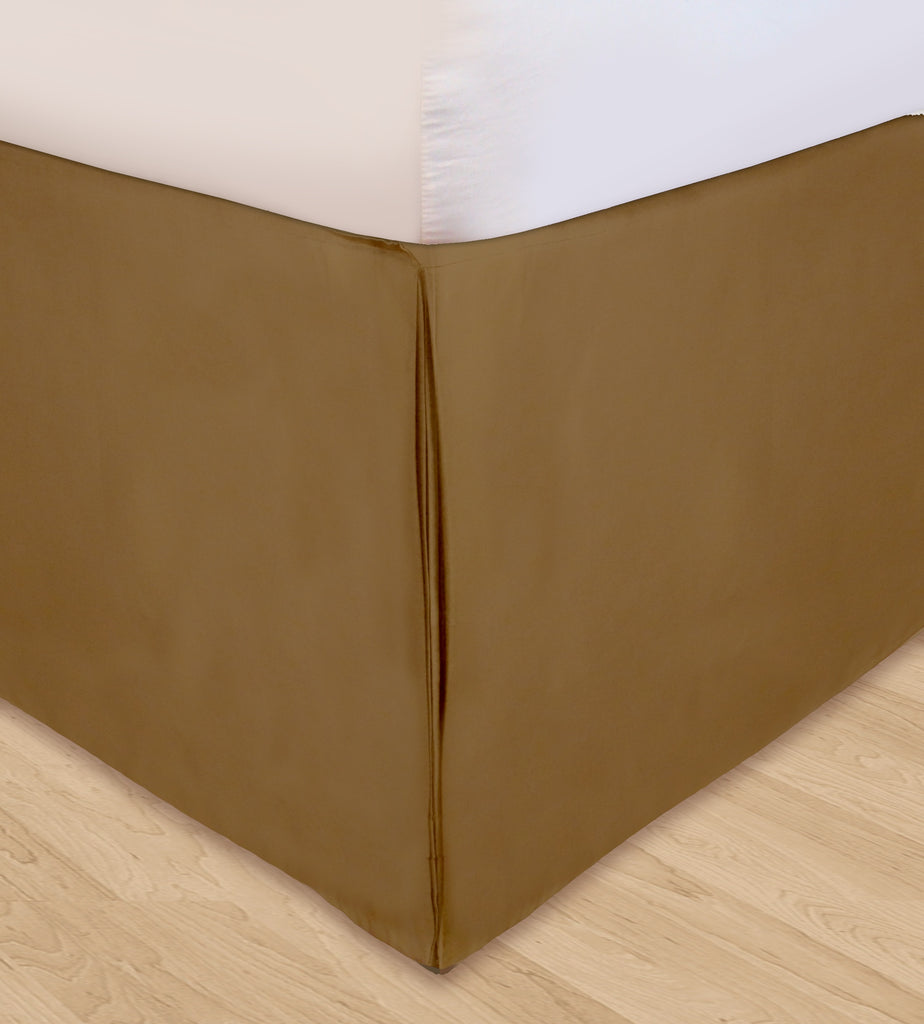 Huys-Solid Microfiber Huys Bed Ruffle D.King Taupe