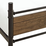 WE Furniture Kids Twin over Twin Metal Wood Bunk Bed - Black