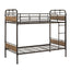 WE Furniture Kids Twin over Twin Metal Wood Bunk Bed - Black