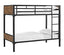 WE Furniture Kids Twin over Twin Rustic Wood Bunk Bed - Brown