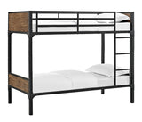 WE Furniture Kids Twin over Twin Rustic Wood Bunk Bed - Brown