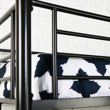 WE Furniture Premium Metal Twin Loft Bed with Detachable Wood Workstation- Black