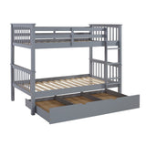 WE Furniture Kids Durable Solid Wood Twin Trundle - Grey