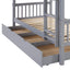 WE Furniture Kids Durable Solid Wood Twin Trundle - Grey