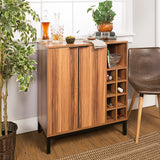 WE Furniture Modern Design Durable Bar Cabinet with Wine Storage - Teak