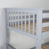 WE Furniture Kids Twin over Twin Solid Wood Mission Design Bunk Bed - Grey