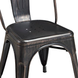 Stackable Metal Cafe Bistro Chair - Antique Black