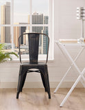 Stackable Metal Cafe Bistro Chair - Antique Black