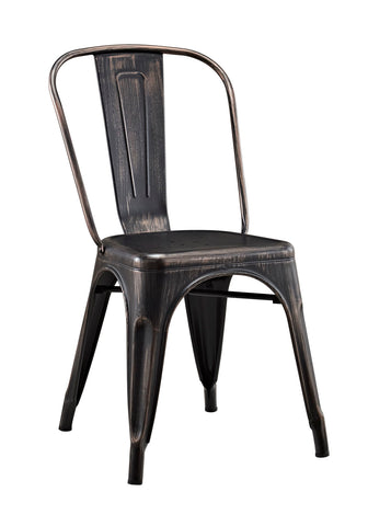 Stackable Metal Cafe Bistro Chair - Antique Black