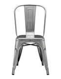 Stackable Metal Cafe Bistro Chair - Gun Metal Silver