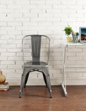 Stackable Metal Cafe Bistro Chair - Gun Metal Silver