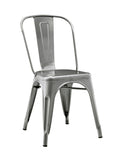 Stackable Metal Cafe Bistro Chair - Gun Metal Silver