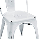 Stackable Metal Cafe Bistro Chair - Antique White