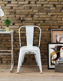 Stackable Metal Cafe Bistro Chair - Antique White