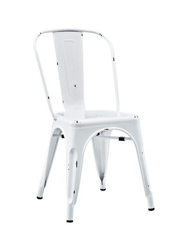 Stackable Metal Cafe Bistro Chair - Antique White