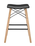 Retro Modern Faux Leather Counter Kitchen Stool - Black