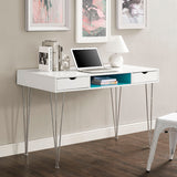 Home Office 48" Wood Chrome Computer Storage Desk - Blue