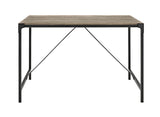 WE Furniture 48" Angle Iron Wood Dining Table with Powder Coated Metal Legs - Driftwood