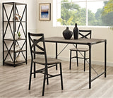 WE Furniture 48" Angle Iron Wood Dining Table with Powder Coated Metal Legs - Driftwood