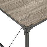 WE Furniture 48" Angle Iron Wood Dining Table with Powder Coated Metal Legs - Driftwood
