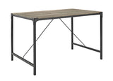 WE Furniture 48" Angle Iron Wood Dining Table with Powder Coated Metal Legs - Driftwood