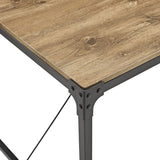 48" Angle Iron Wood Dining Table, Barnwood