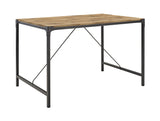 48" Angle Iron Wood Dining Table, Barnwood