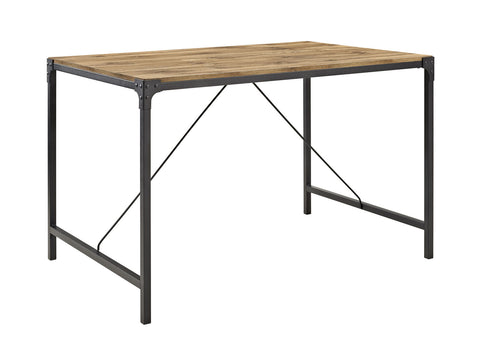 48" Angle Iron Wood Dining Table, Barnwood