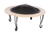 39 in Fire Pit w/Cast Iron Rim Faux Stone 30 in Fire Bowl