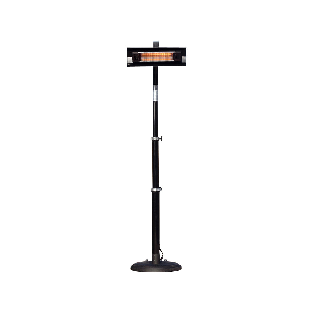 1500 Watt Electric Infrared Telescoping Black Steel Pole-Mounted Patio Heater