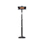 1500 Watt Electric Infrared Telescoping Black Steel Pole-Mounted Patio Heater