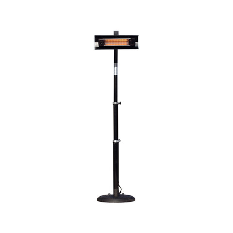 1500 Watt Electric Infrared Telescoping Black Steel Pole-Mounted Patio Heater