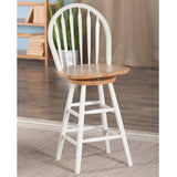 Wagner 24" Arrow-Back Windsor Swivel Seat Bar Stool Natural & White