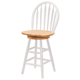 Wagner 24" Arrow-Back Windsor Swivel Seat Bar Stool Natural & White