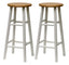 Tabby 2-Pc 30" Bar Stool Set Natural & White