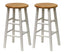 Tabby 2-Pc 24" Bar Stool Set Natural & White