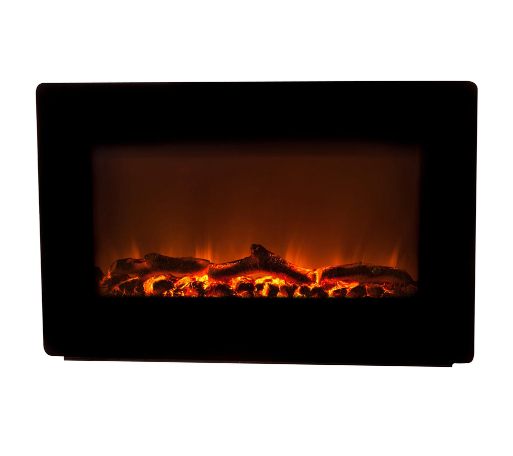 Black Wall Mounted Electric Fireplace