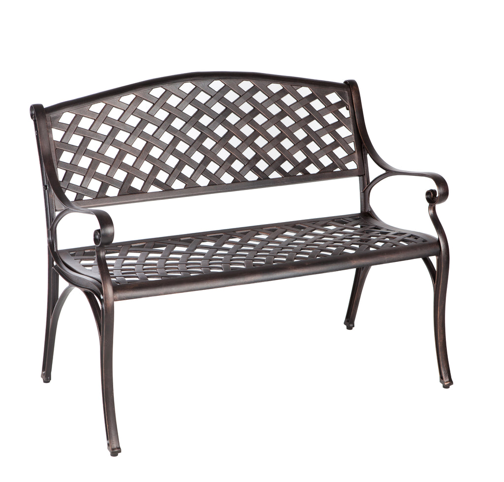 Antique Bronze Cast Aluminum Patio Bench