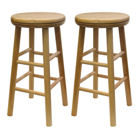 Oakley 2-Pc 24" Swivel Seat Bar Stool Set Beech