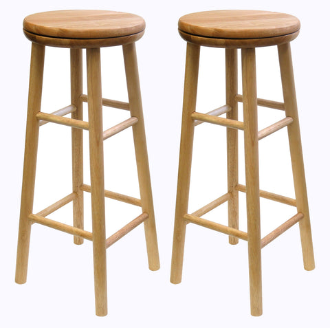 Oakley 2-Pc 30" Swivel Seat Bar Stool Set Beech