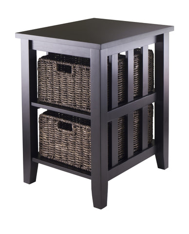 Morris Side Table with 2 Foldable Baskets