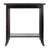 Genoa Rectangular End Table with Glass Top and shelf