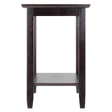 Genoa Rectangular End Table with Glass Top and shelf