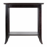 Genoa Rectangular End Table with Glass Top and shelf