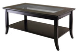 Genoa Rectangular Coffee Table with Glass top and Shelf