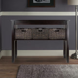 Morris Console Hall Table with 3 Foldable Baskets